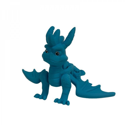 3D Printed Blue Flying Dragon Figurine