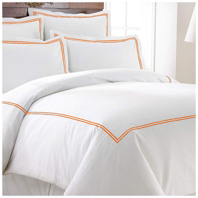 500TC Cotton Double Embroidery Sateen Solid Duvet Cover Set
