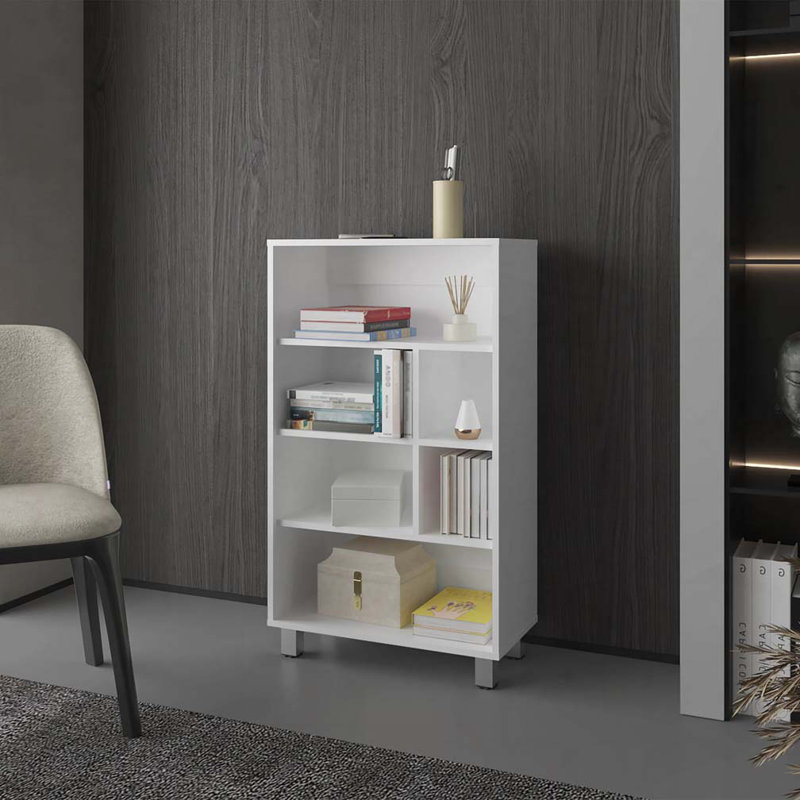 Bibliothèque avec 6 tablettes, Blanc