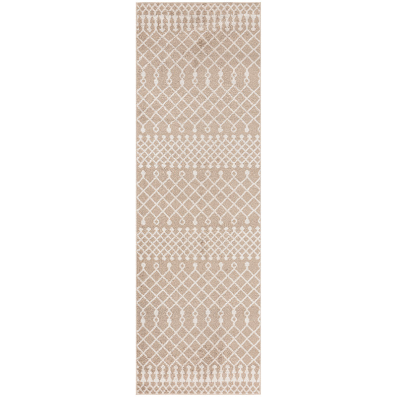 Dakota Fields Burrillville Taupe Bohemian Machine Washable Indoor Rug, Runner 2'2" x 8'