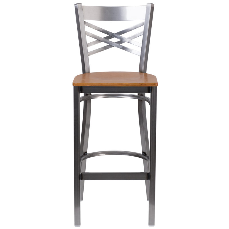Tabouret de bar en métal «X», Naturel