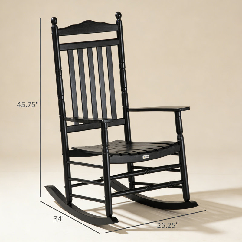 Chaise berçante à haut dossier Traditional, Noir