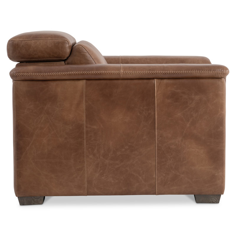 Lioni Leather Club Chair, Brown