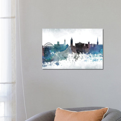 Newcastle Bluish Skyline by WallDecorAddict - Wrapped Canvas Gallery-Wrapped Canvas Giclée