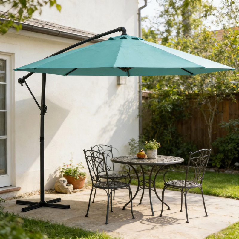 Grand parasol suspendu en porte-à-faux pour l'extérieur, parasol de patio