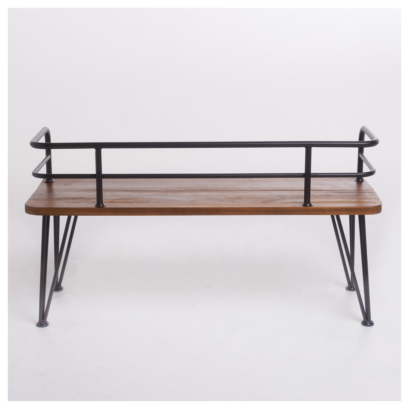 Banc en bois industriel et métal Zion