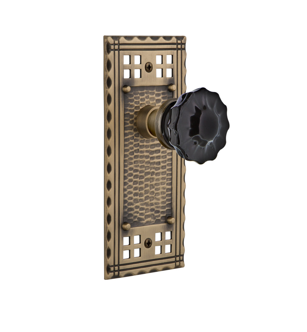 Craftsman Plate with Crystal Black Door Knob Nostalgic Warehouse 