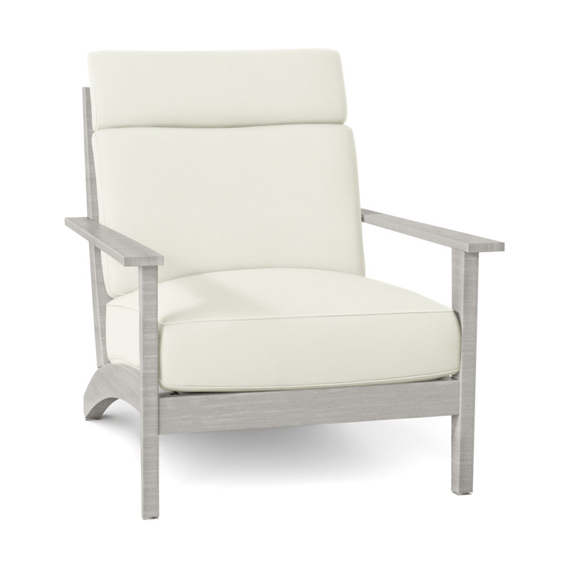 Kennebunkport Patio Chair with Cushions, Welt + Standard fill, Oyster, Natural White