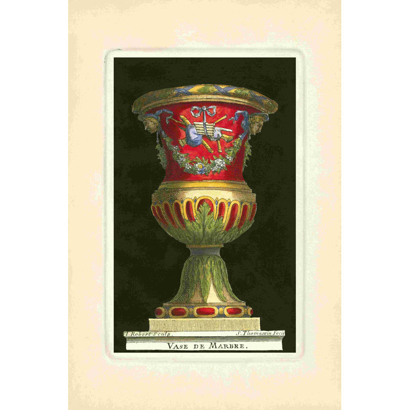 Vase avec instruments, H 18 po x l 12 po