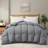Heavyweight White Goose Down Feather Fiber Duvet Insert Winter Comforter-102672015-63919924