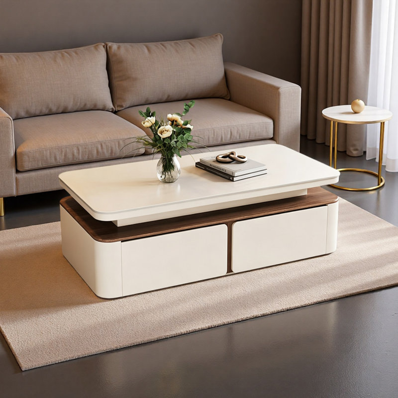 Table basse Chic, Blanc, H 16,92 po x l 55,11 po x P 27,55 po