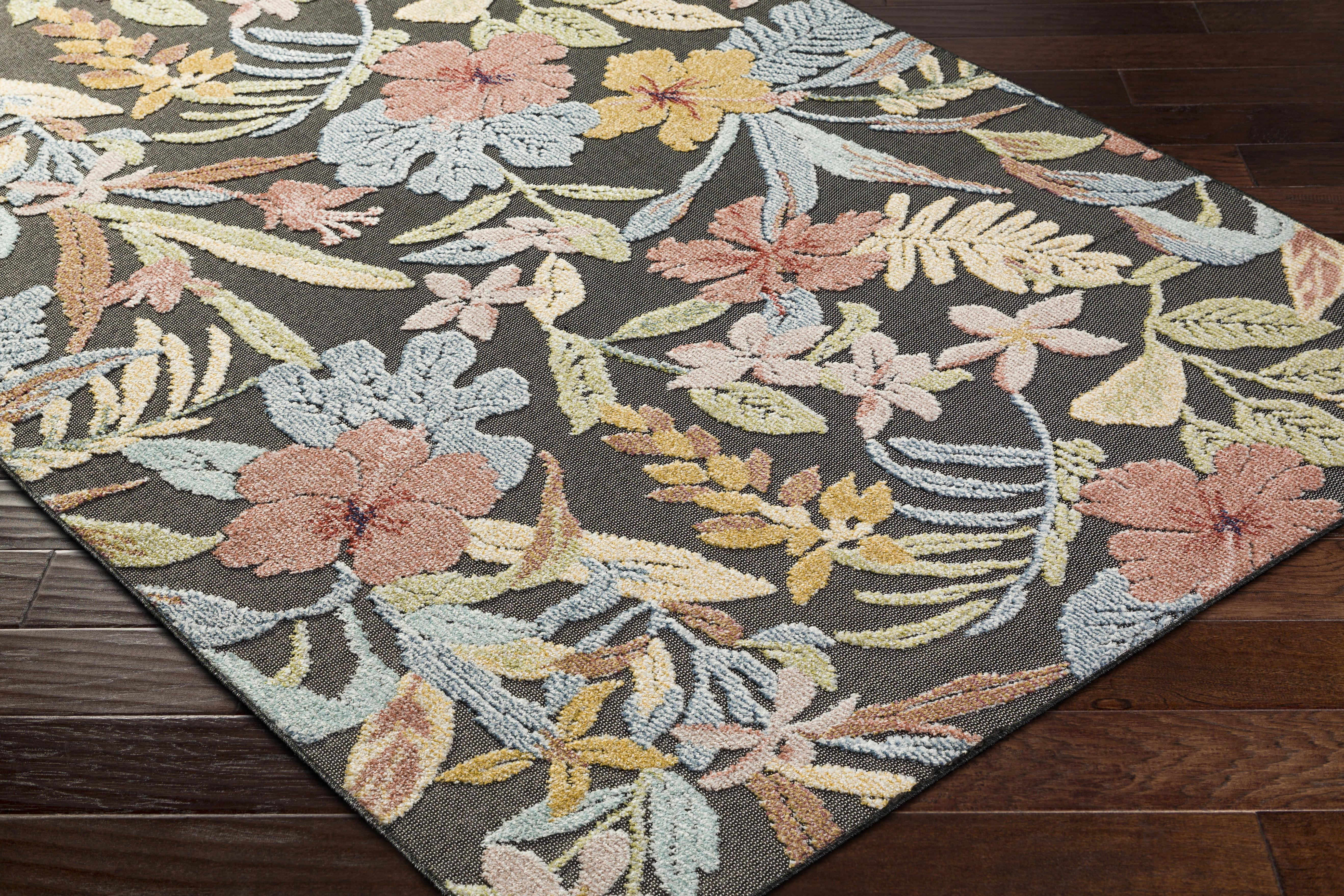 Shaver Floral Gray/Red Area Rug Bayou Breeze Rug Size: Rectangle 8'1 x 10'5