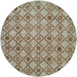 Wool Geometric Area Rug in Light Blue