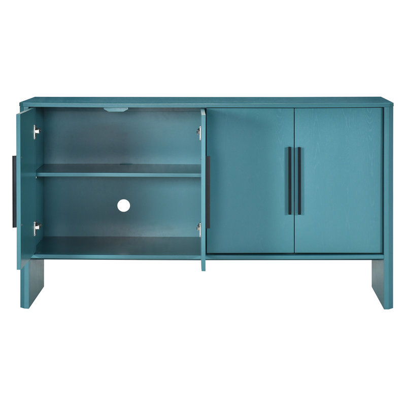 Buffet à 4 portes bleu antique pour un rangement optimal et un style élégant