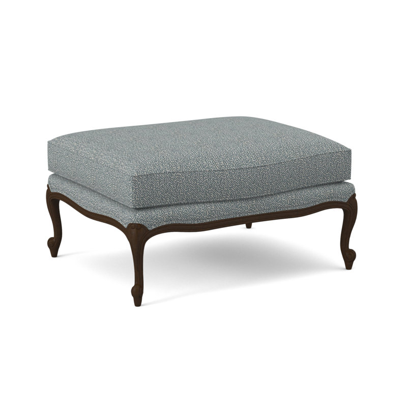 St. Helena Ottoman, Maya Cyan, American Walnut
