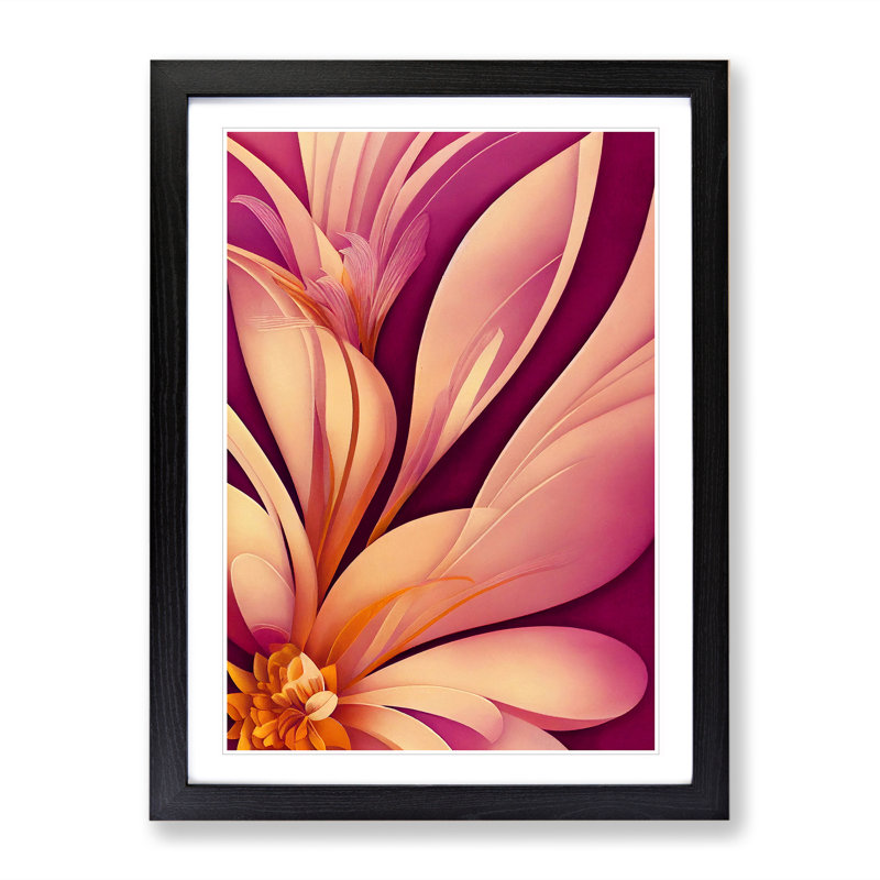 The Victorious Flowers - Single Picture Frame Painting, 34cm H x 25cm W x 2cm D, Black