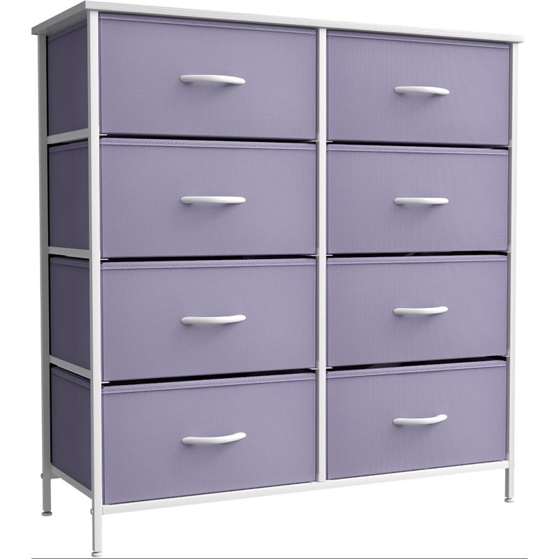 Commode à 8 tiroirs Sorbus, Mauve clair