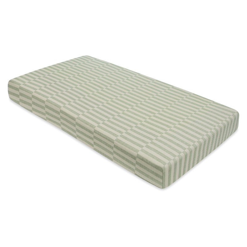 Moss Stripe Muslin Crib Sheet