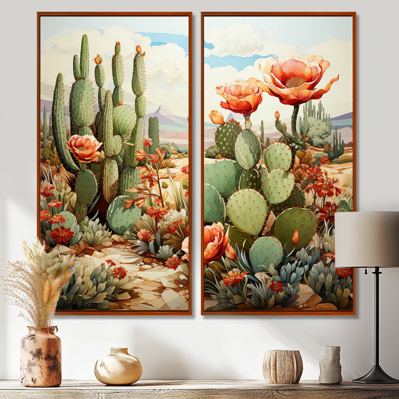 Anouk - ensemble d'art mural traditionnel blanc de 2, 40" H x 40" W, Impression encadrée flottante, Brown