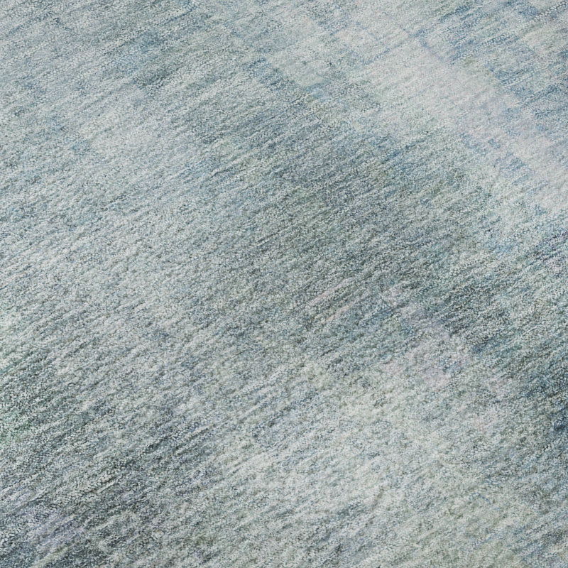 Premium Machine Washable Mayfield AMF2241 Abstract Rug, Seafoam, 2'3" x 7'6" Runner