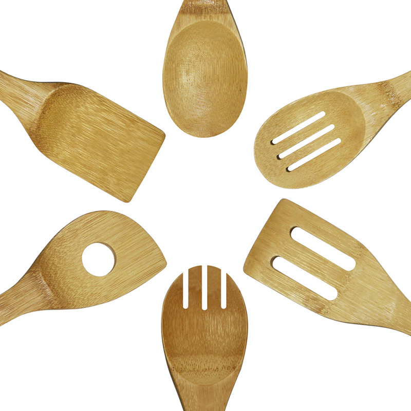 6-Piece Natural Bamboo Cooking Utensil Set