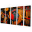 «Contemporary Portrait Geometric Collage - Art africain, ensemble d'art mural», 5 pièces-11667301