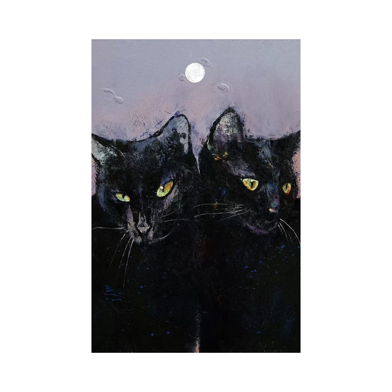 Gothic Cats by Michael Creese - Wrapped Canvas Painting, 30.48 cm H x 45.72 cm W