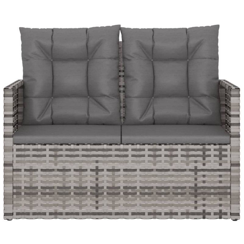 Banc de patio avec coussins en poly rotin 41,3 po, gris, Anthracite