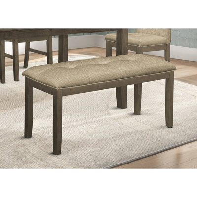 Bench, Rectangular, Dining Room, Entryway, Kitchen, Hallway, Upholstered, Wood, Fabric, Solid Wood, Transitional