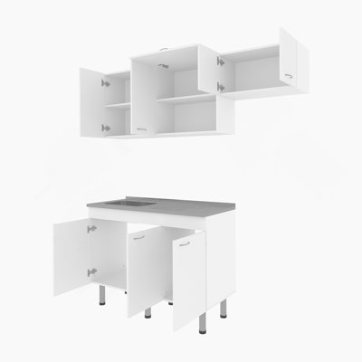 Armoire murale à porte simple en bois massif gris foncé foncé avec 2 tablettes réglables pour un rangement polyvalent, prête à assembler (9 /