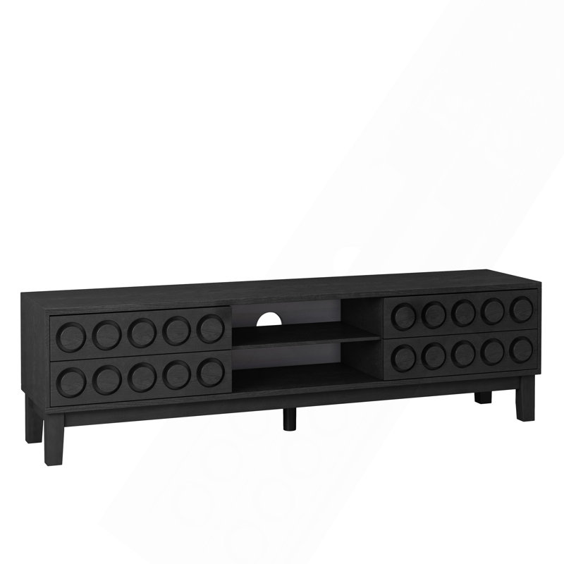 Modern Mid-Century Media Console With 4 Drawers And Cable Management, TV Console Table For Tvs Up To 75",Entertainment Center For Living Room And Office