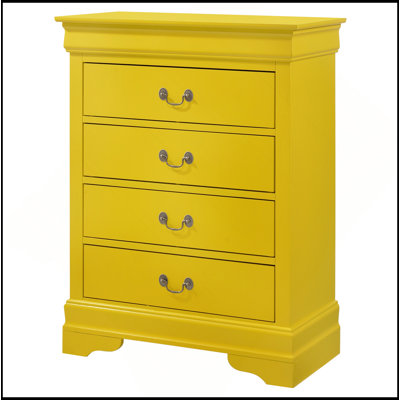 Commode 4 tiroirs Phillipe, jaune