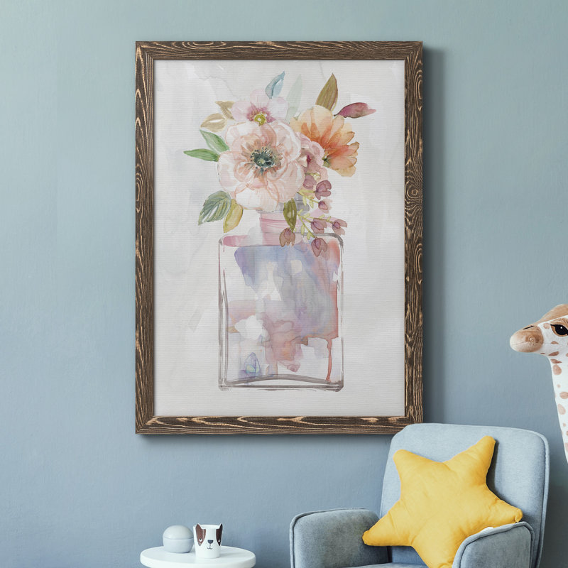 Mini Bouquet II - Reproduction d'art sur toile encadrée, Encadré de bois de noyer, H 44 po x l 31 po x P 1 po