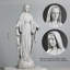 Statue de la Vierge Marie 24 pouces, sculpture de jardin en résine de pierre grise, décoration religieuse résistante aux intempéries