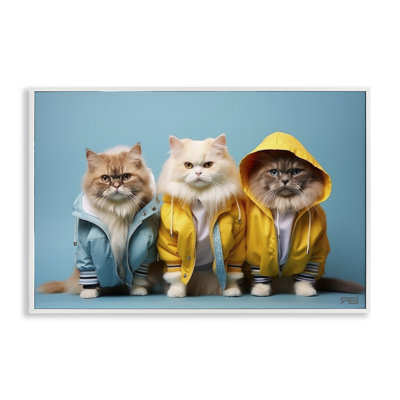 Drôle d'élégants chats, estampe numérique par Roozbeh Bahramali
