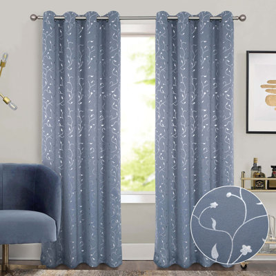 Mayotte Metallic Light Reducing Eyelet Curtains Pair