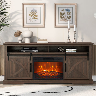 Patrizi 68" TV Stand With Electric Fireplace, Modern Entertainment Center, Media Console For TVs Up To 78"