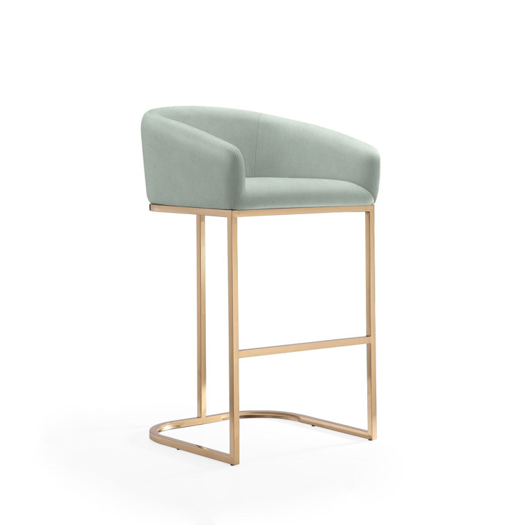 Lioba Upholstered Counter Stool with Metal Frame