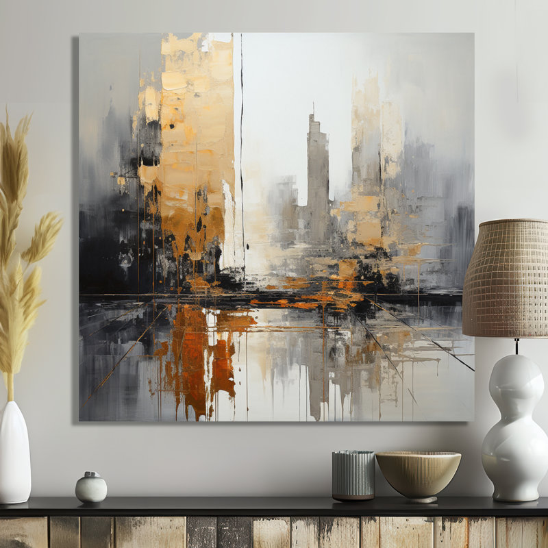 New York City Sunset - art mural paysage urbain, Métal métal, H 36 po x l 36 po x P 1,5 po