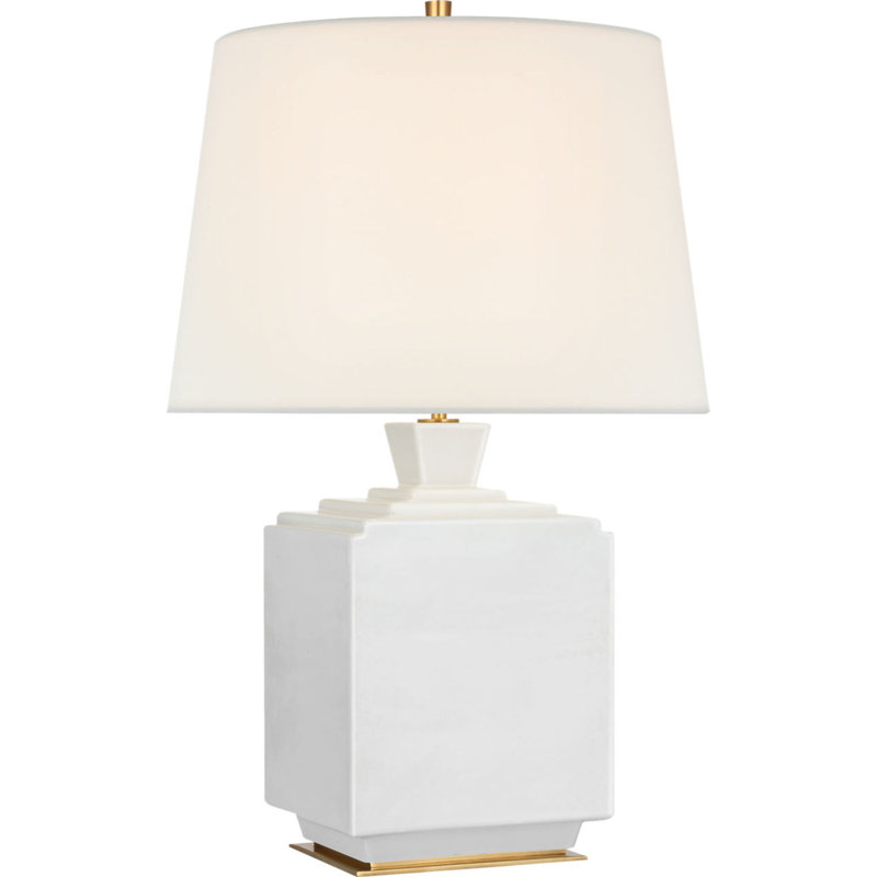 Meurice 27" Table Lamp with Linen Shade, Venetian White