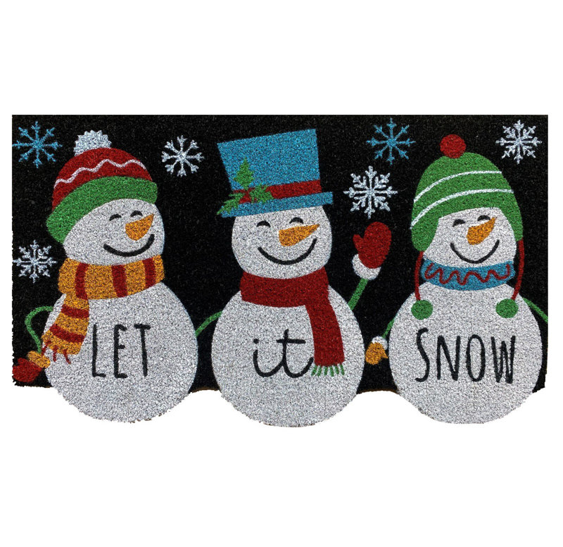 Snowman Trio Coir Doormat