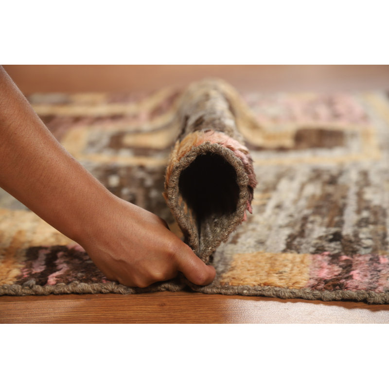 Tapis oriental abstrait géométrique marocain 5 x 7