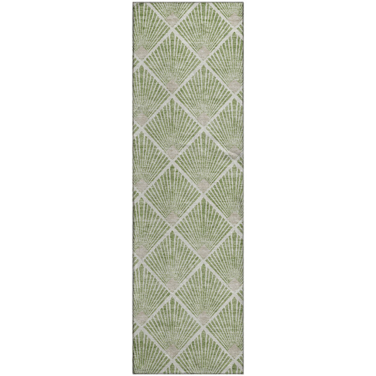 Premium Machine Washable Prisco Green Rug