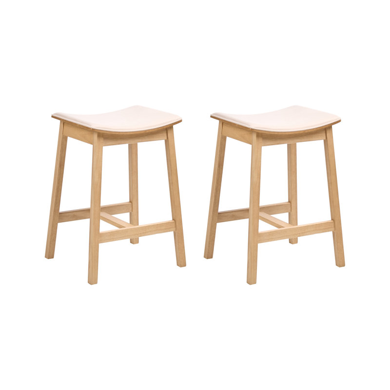 Upholstered Bar Stool with Solid Wood Frame