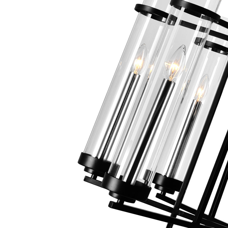 Maren 8 Light Black Chandelier, 26-Inch Modern Ceiling Light Fixture for Dining Room or Kitchen