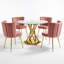 Ensemble de table de salle à manger 39 po pour 4 personnes, ensemble de salle à manger moderne avec table de cuisine en verre trempé et 4 chaises rembourrées en velours pour la cuisine, la salle à manger et l’appartement-914441159-914441154