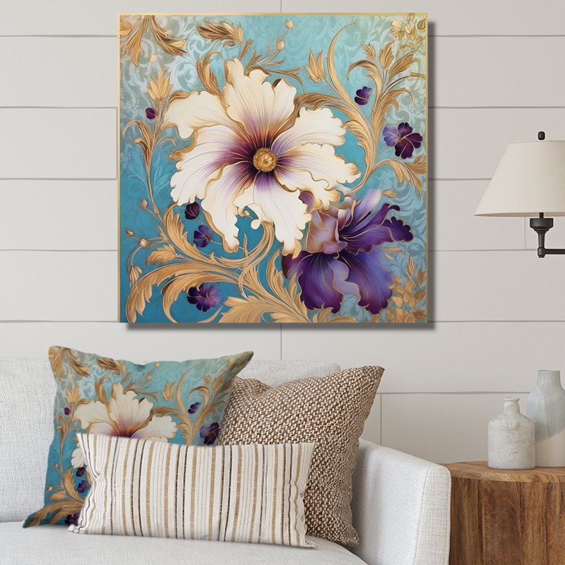 «Retro Collage Blooming White Chrysanthemum I», reproduction sur toile, H 30 po x l 30 po x P 1 po, Toile tendue