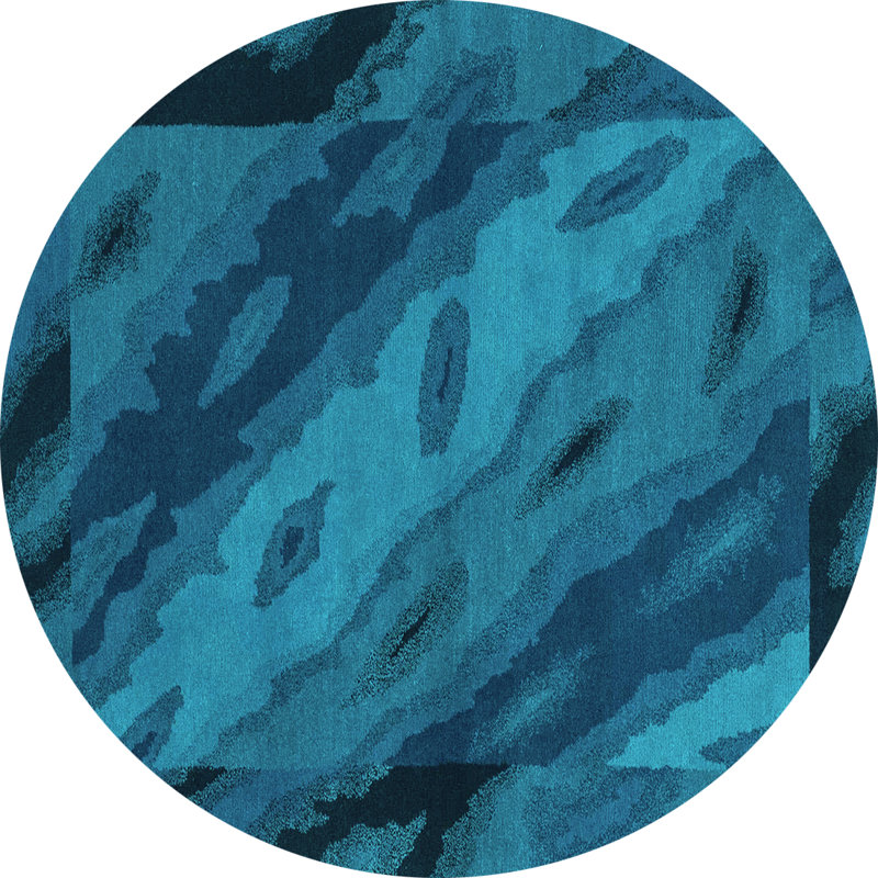 Dekklan Washable Animal Print Indoor Rug, Round 8'
