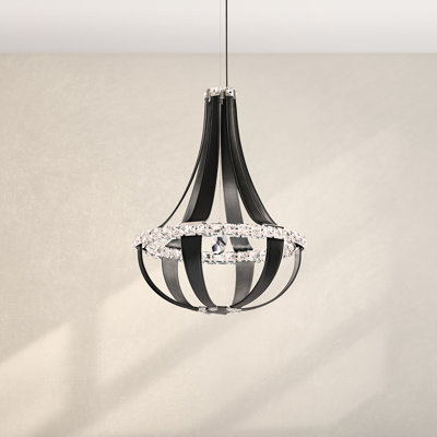 Crystal Empire LED 12 Light 20.5in x 27in Chandelier in White Pass with Clear Radiance Crystals