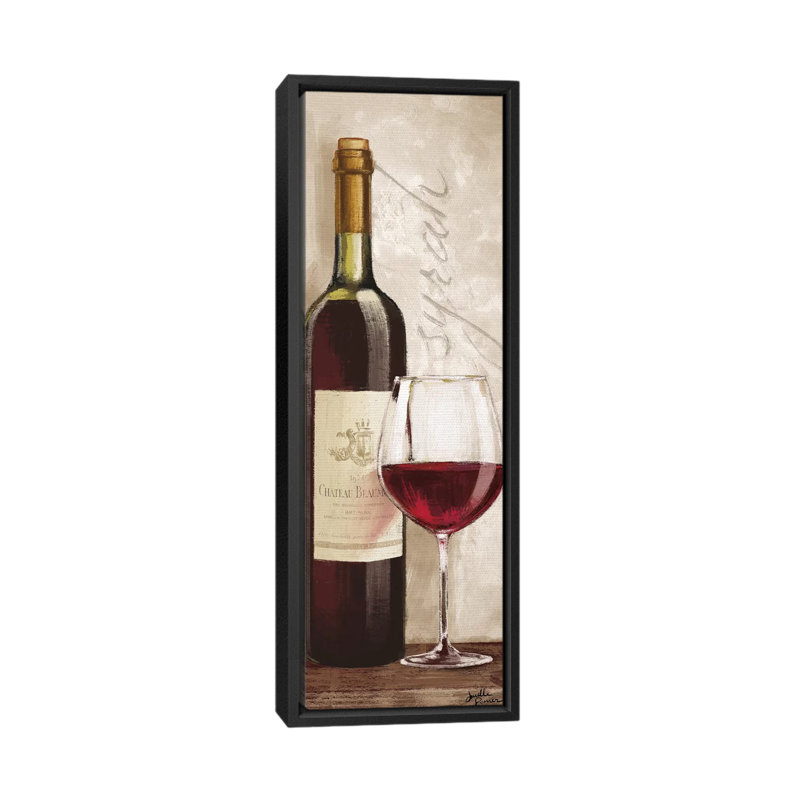 «Wine in Paris VI», reproduction d'impression sur toile tendue, H 36 po x l 12 po x P 1,5 po, Toile encadrée noire